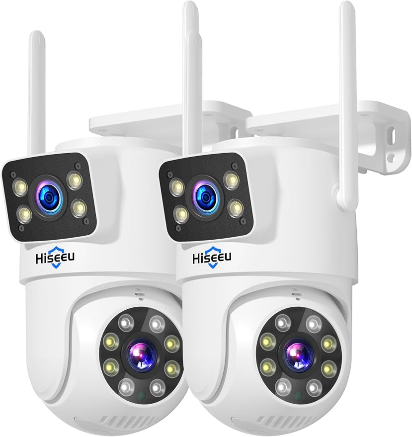 Hiseeu 2Pack Wireless Security Camera, 5G/2.4G WiFi, Dual Lens PTZ Camera by Hiseeu