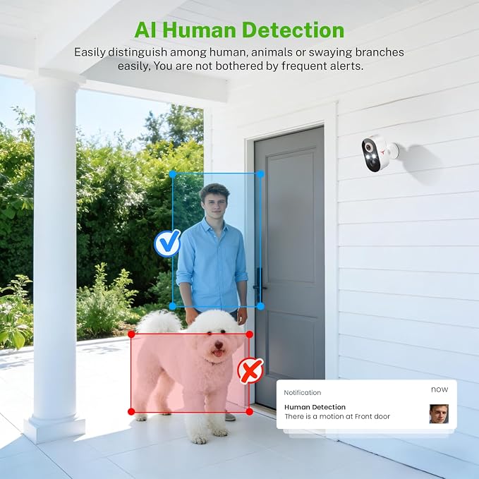 1080P Wireless Security Camera Outdoor, Battery Powered, 2.4G WiFi, Motion - Image 2