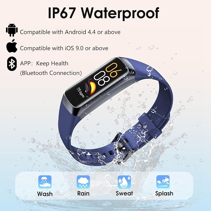Fitness Tracker, 24/7 Heart Rate Blood Oxygen Blood Pressure Body Temp Monitor - Image 7