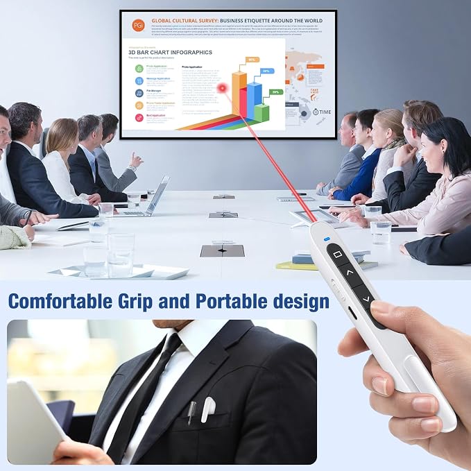 Rechargeable Presentation Clicker USB C Wireless Presenter Remote - Image 6