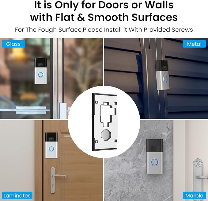 No-Drill Adhesive Doorbell Mount Compatible - Image 4