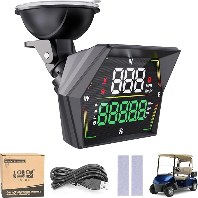 10L0L Golf Cart GPS Speedometer, HUD Digital Display by 10L0L