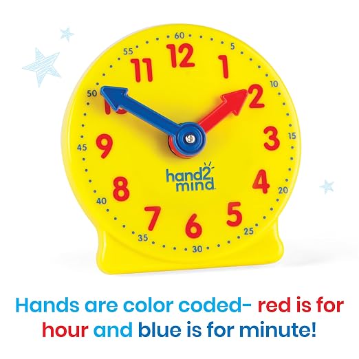 hand2mind Mini Geared Clock Classroom Set, Telling Time, Teaching Clocks - Image 3