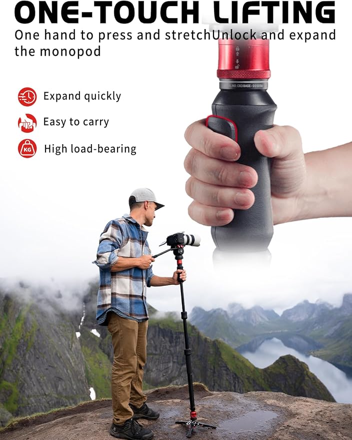 IFOOTAGE Cobra 3 A150S Strike Monopod, Pedal Locking Control, One-Step Rapid - Image 4