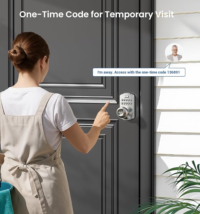 Veise KS03 Keypad Door Knob Lock, Keyless Entry Digital Lock - Image 5