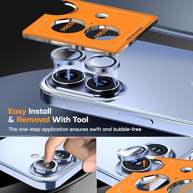Camera Lens Protector for iPhone 17/16/16 Plus, Tempered Glass Metal Individual - Image 7