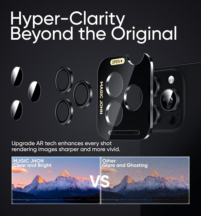 MAGIC JOHN for iPhone 16 Pro Max/16 Pro Camera Lens Protector 9H Aerospace - Image 4