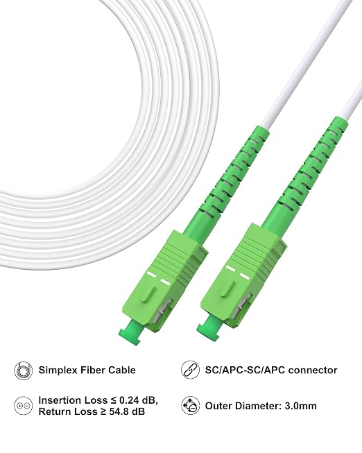 5 Pack Armored Fiber Optic Internet Cable1M, SC/APC to SC/APC Single Mode Fiber - Image 2