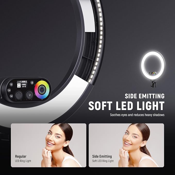 NEEWER RL45C 18" Edge Lit 45W RGB LED Ring Light - Image 2