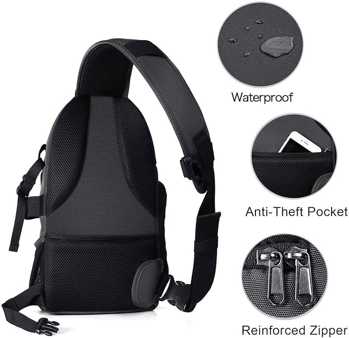 MOSISO Camera Sling Bag, DSLR/SLR/Mirrorless Camera Backpack Case Shockproof - Image 4