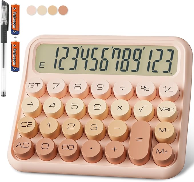 Mechanical Calculator 12 Digit Extra Large 5-Inch LCD Display, DECKLIT Battery by DECKLIT