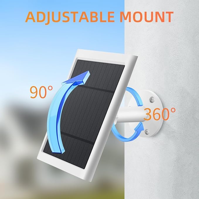 4 Pack IP65 Solar Panel for Rings Camera, 4W Solar Charger Compatible - Image 2