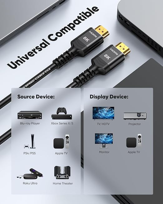 HDMI 2.1 Cable, Highwings 10K 8K 4K 240Hz 144Hz 120Hz HDMI 2.1 Cord Ultra High - Image 7