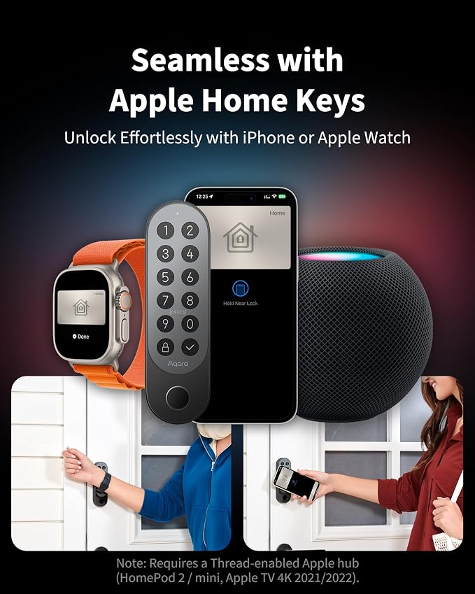 Aqara Smart Retrofit Lock U200 Upgraded Version, Fingerprint Keyless Entry Door - Image 2