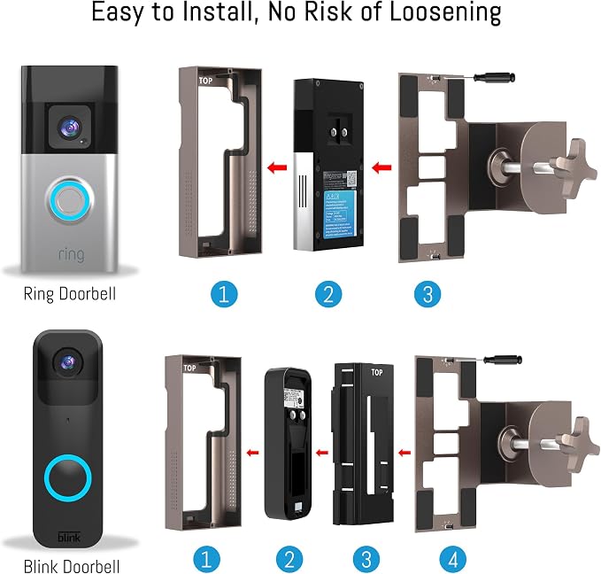 Anti Theft Ring Doorbell Mount: Metal Ring Apartment Door Mount Blink Doorbell - Image 6