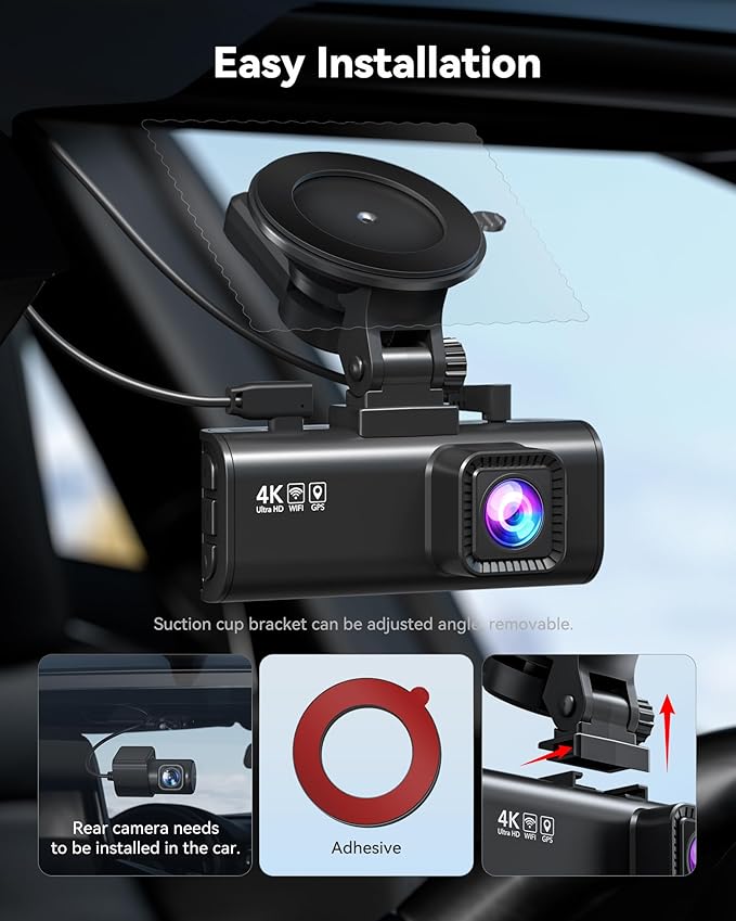 REDTIGER Dash Cam 4K Front and 1080P Rear, STARVIS 2 Sensor, 5.8GHz WiFi - Image 7