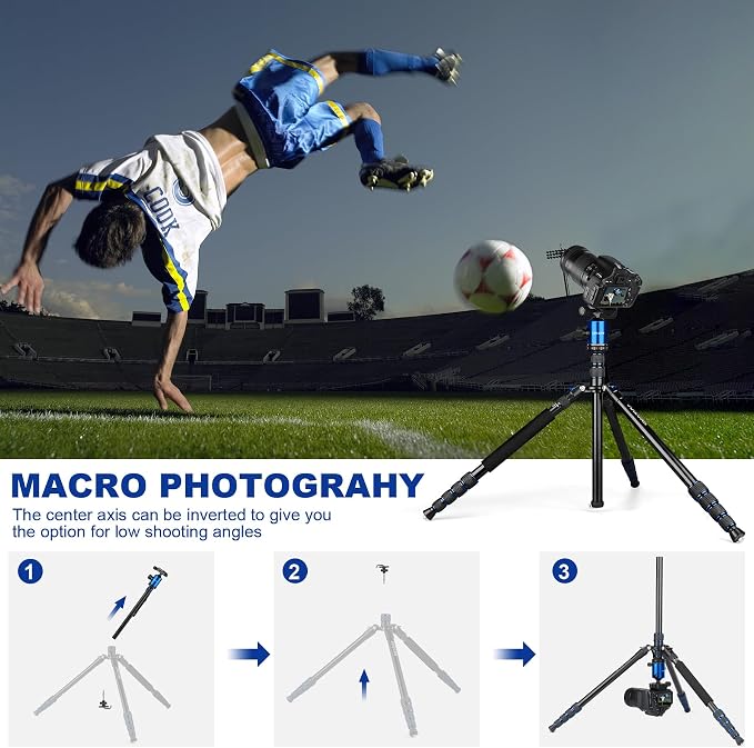 80/85 inches Heavy Duty Tripod for Camera and Phone, DSLR Binoculars Spotting - Image 7