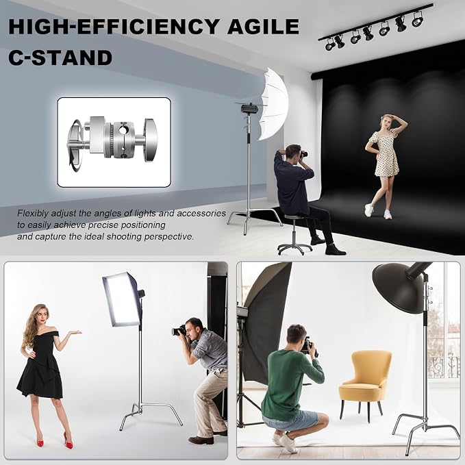 C Stand with Boom Arm, Photography Light Stand Kit - Image 5