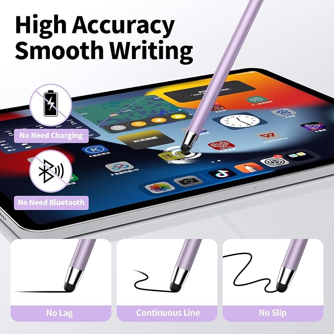 10 PCS Stylus Pen for Touchscreen, 2-in-1 High Sensitivity & Precision | Rubber - Image 4