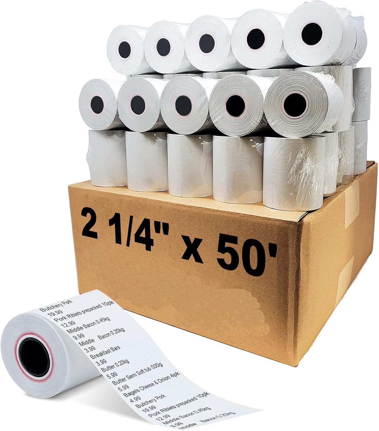MFLABEL 2 1/4" x 50' Thermal Papers Cash Register POS Receipt Paper - 800 Rolls