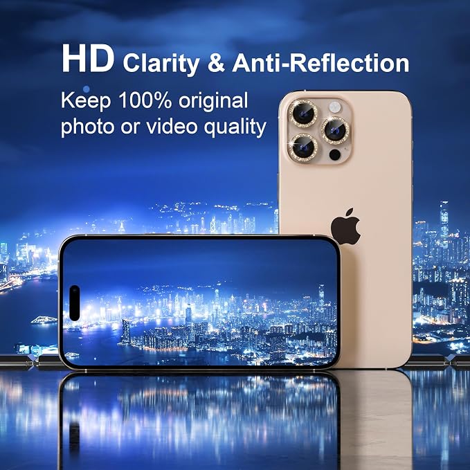 Misea Compatible for iPhone 16 Pro/iPhone 16 Pro Max Camera Lens Protector Bling - Image 4