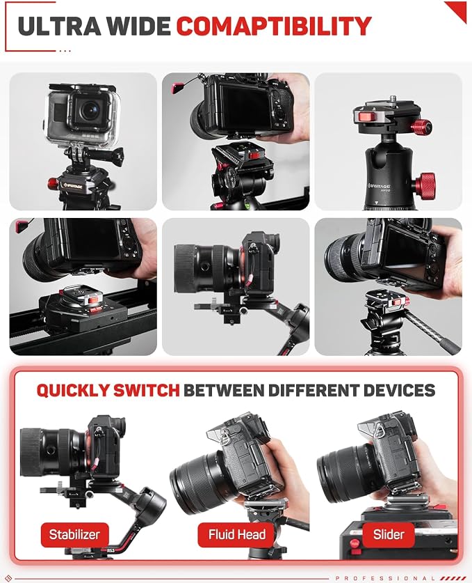 IFOOTAGE Q38 Quick Release Plate, Camera Quick Release Tripod Mount Adapter - Image 5
