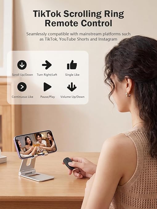 TikTok Scrolling Ring for iphone, Fingertip Wireless Scroller Page Turner for - Image 2