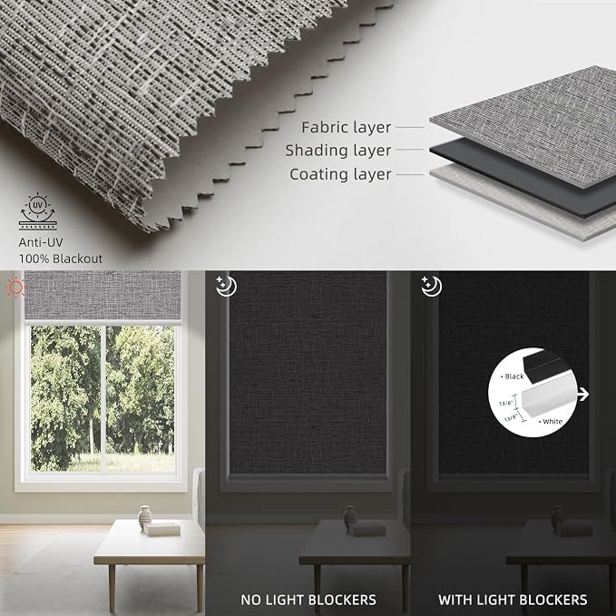 SmartWings Motorized 100% Blackout Shades Blinds, Custom Size, Cordless Window - Image 5