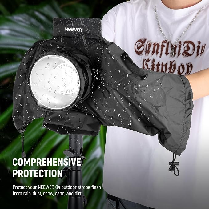 NEEWER Rain Cover for Q4 Outdoor Strobe Flash, Nylon Camera Lens Raincoat - Image 6