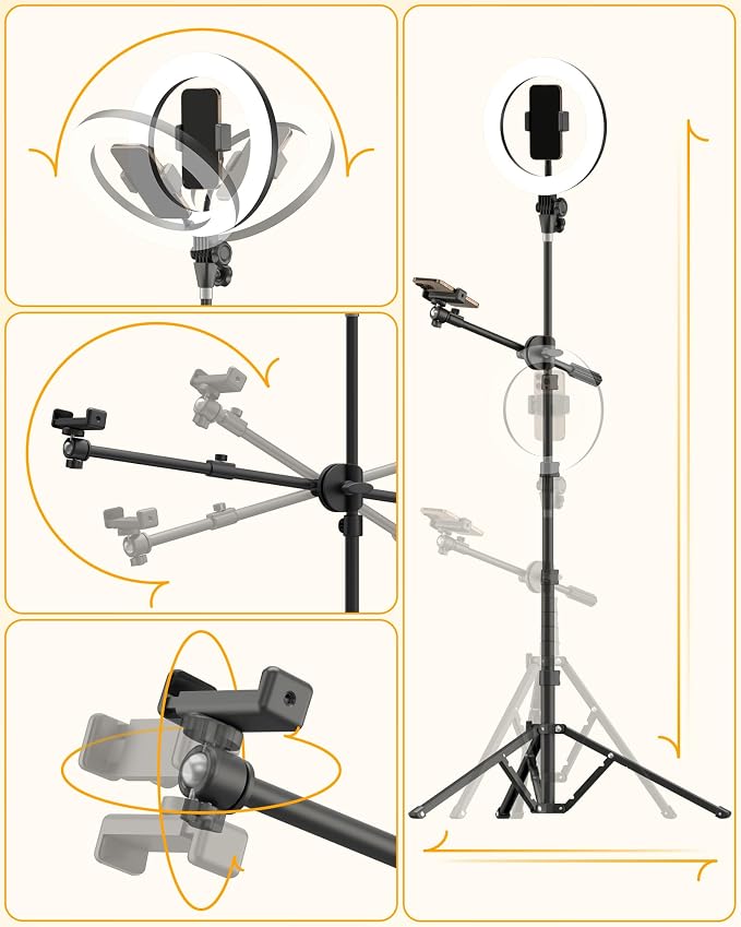 LUXSURE Ring Light with 62'' Tripod Stand - Image 8