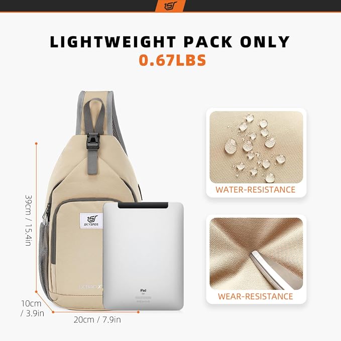 SKYSPER Sling Bag RFID Crossbody Sling Backpack Cross Body Shoulder Bag Travel - Image 5