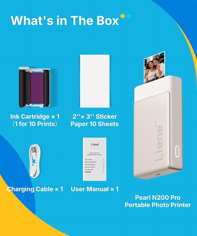Liene Pearl N200 Pro Portable AI Photo Printer, Instant Mini Picture Printer - Image 8
