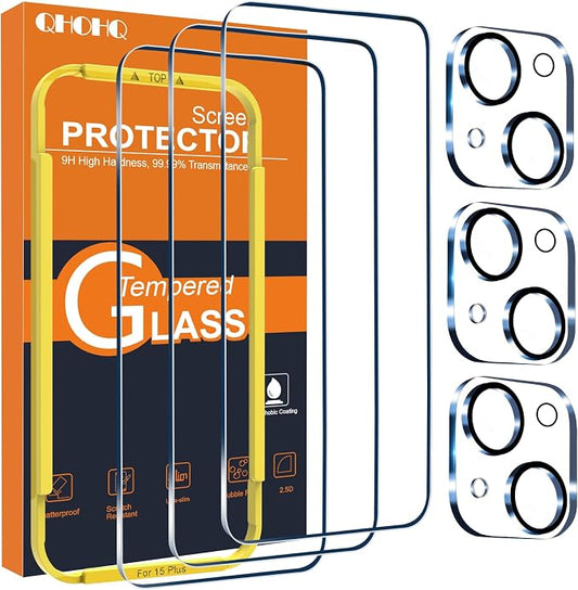 QHOHQ 3 Pack Screen Protector for iPhone 15 Plus by QHOHQ