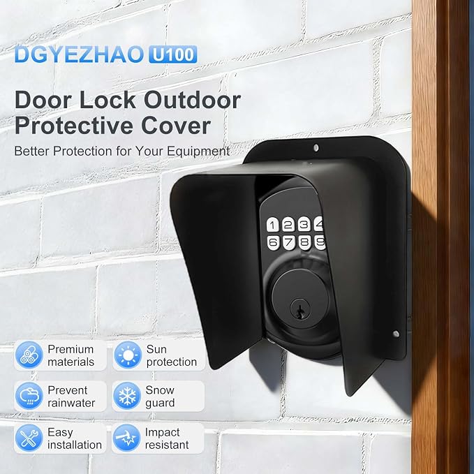Doorbell Rain Cover Black Metal Cold Rolled Steel Shell Protector - Image 2