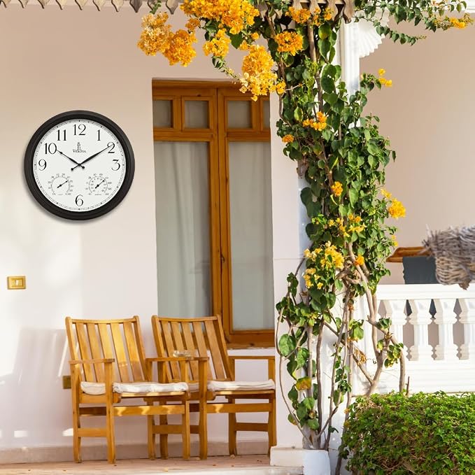 24 inch Outdoor Clocks for Patio Large Waterproof - Image 8