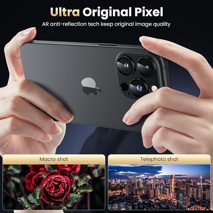 WSKEN for iPhone 16 Pro/iPhone 16 Pro Max Camera Lens Protector, Metal Aluminum - Image 2