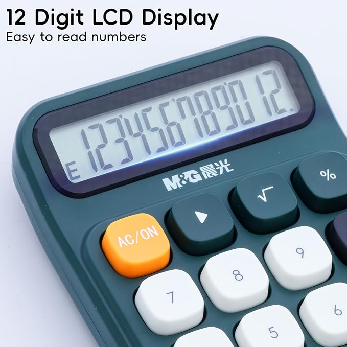 M&G Mechanical Switch Calculator, 12 Digits, Large LCD Display and Big Buttons - Image 3