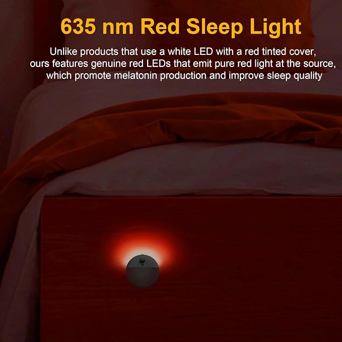 YUNLEX 2 Pack Red Night Light, Battery Operated Night Light, 2.6" Small Sticky - Image 4