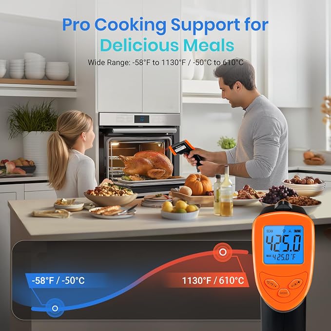 Etekcity Infrared Thermometer Laser Temperature Gun 1080, -58°F~ 1130°F - Image 3
