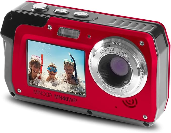 Minolta MN40WP 48MP Waterproof Digital Camera – Dual LCD Screens, 2.7K QHD Video by Minolta