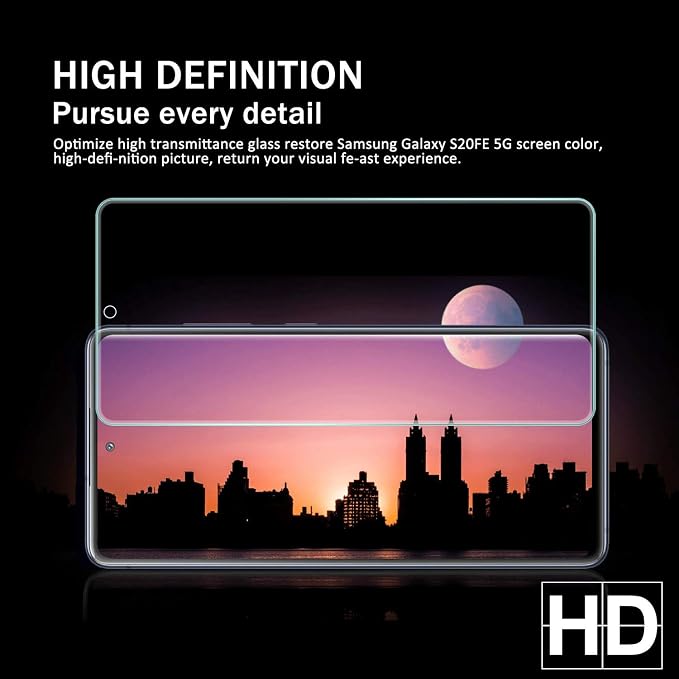 Galaxy S20 FE HD Clear Tempered Glass Screen Protector + Camera Lens Protectors - Image 6