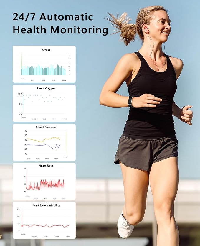 Smart Bracelet for Men Women, Health Activity Fitness Trackers, 24H Sleep - Image 2
