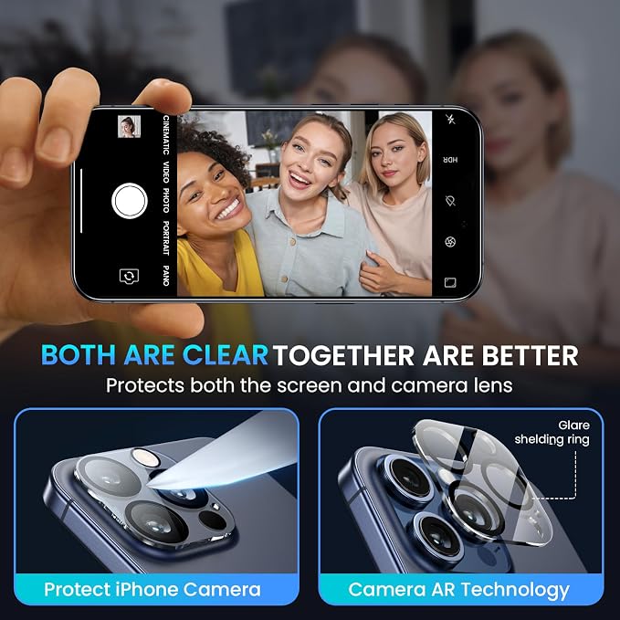 Fotbor [3+3 Pack for iPhone 15 Pro Max Screen Protector - Image 4
