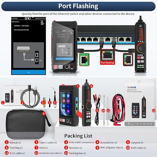 Multifunction Network Caber Tester, UTP Ethernet Cable Tester, Cable Tracer - Image 8