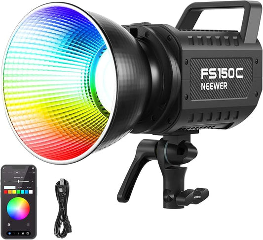 NEEWER 130W RGB LED Video Light APP/2.4G Control 17 Effects, 2500-7500K by Neewer