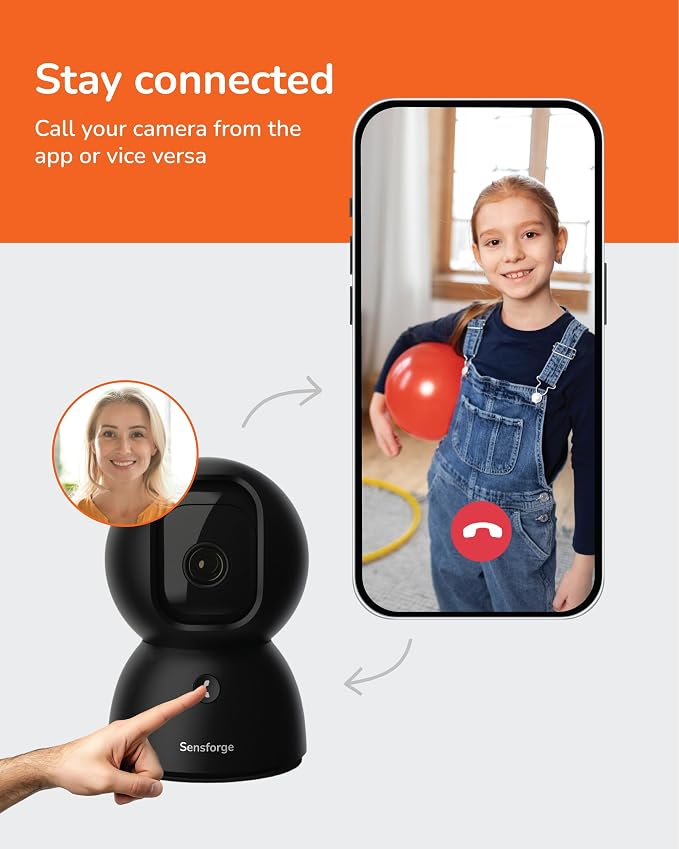 SensForge 2.5K Pan-Tilt Security Camera, 360° Dual-Band WiFi Camera - Image 9