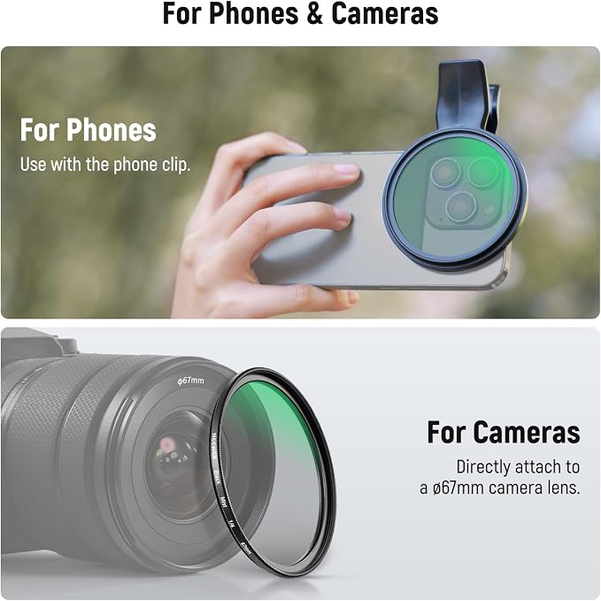 NEEWER 67mm Clip On Black Diffusion 1/4 Filter Compatible - Image 6