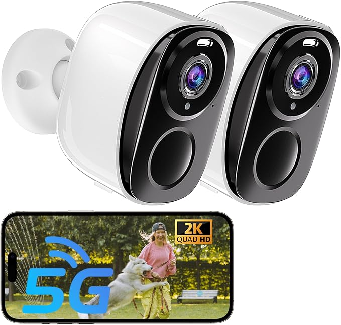 2Pack 5G&2.4G Security Cameras Wireless Outdoor, 2K Camera by ELECCTVSecurity