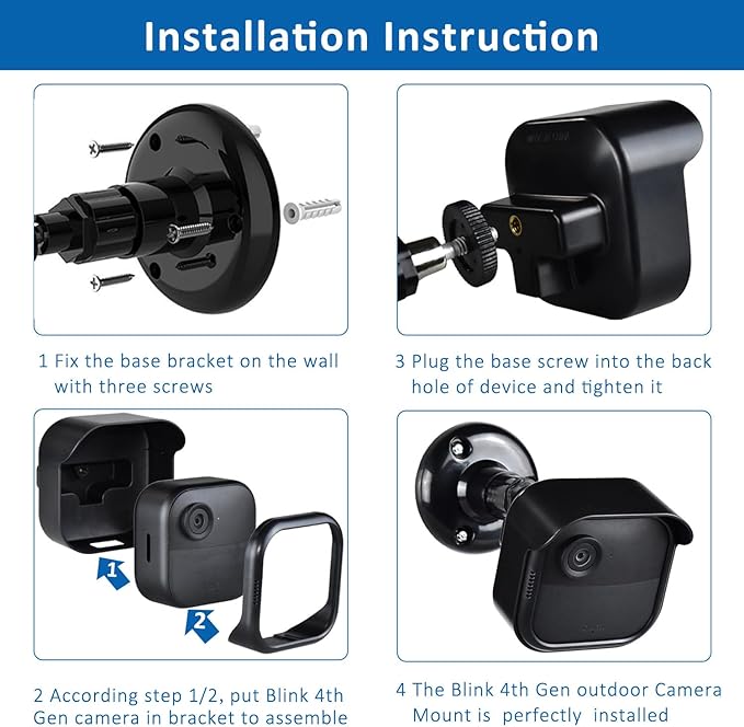 All New Blink Outdoor 4/2K+ Camera Mounting Brackets, 3 Pack Weatherproof - Image 6
