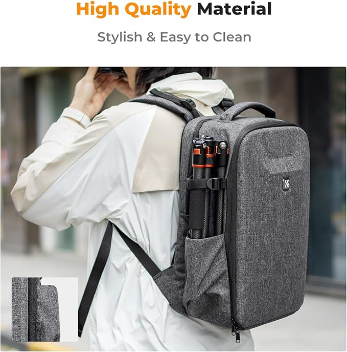 K&F CONCEPT Camera Backpack, Hardshell Photography DSLR Camera Bag - Image 6